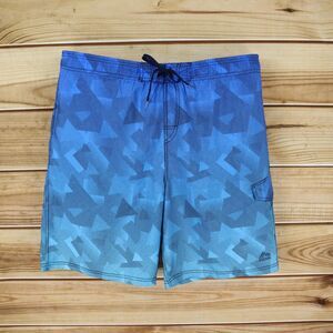RBX Swim Trunks with Liner‎ Mens Size XL Blue Geometric Pocket Drawstring